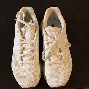 Reebok White Sneakers with Yellow Accents